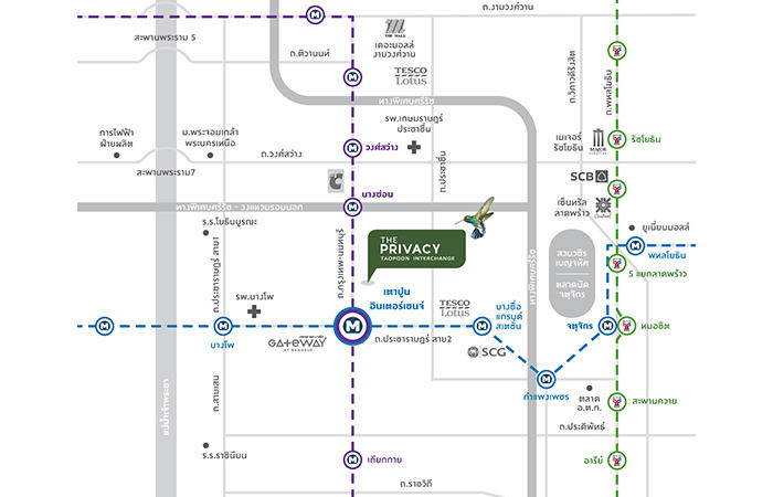 泰国曼谷-MRT 紫线 Taopoon 站精品公寓 The Privacy Taopoon