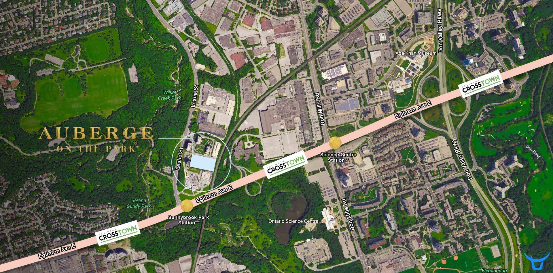 加拿大多伦多-Leslie & Eglinton 东北角Chateau Auberge Condos，门口LRT轻轨2020年通车