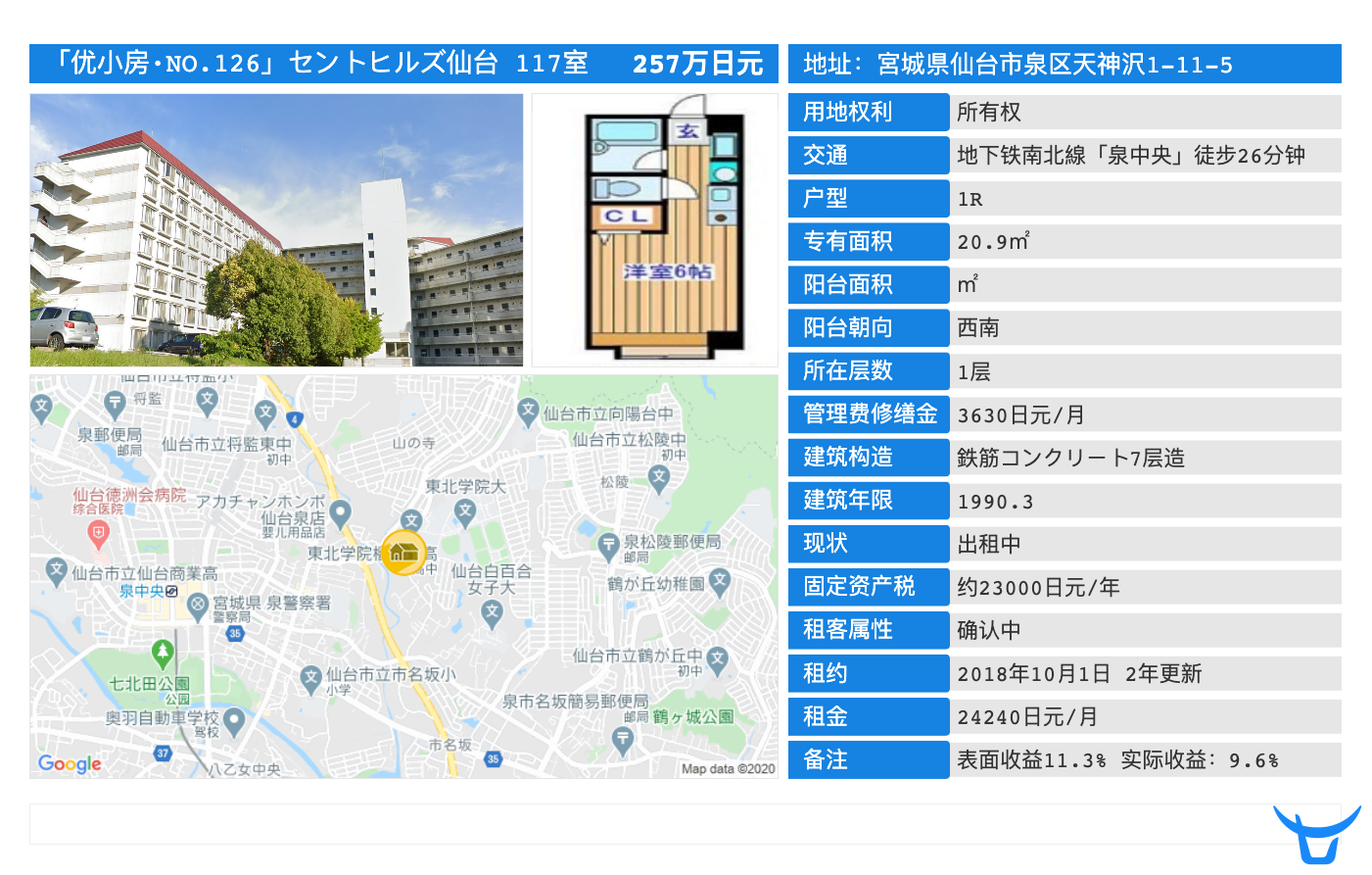 仙台市 优小房 No 122 126 セントヒルズ仙台 日本仙台市 优小房 No 122 126 セントヒルズ仙台房价 楼盘 房产信息 有路网